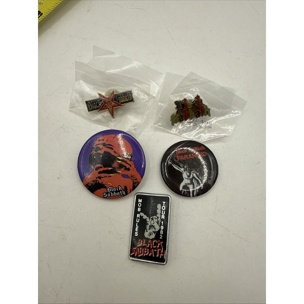 5 BLACK SABBATH Enamel Metal Pin Vintage 80's Lapel Pin Hat Pin Stocking Stuffer